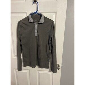 Gap Slim Fit Long Sleeve Polo Gray Size S